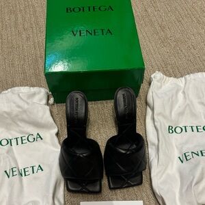 Bottega Veneta Black Mule Heels